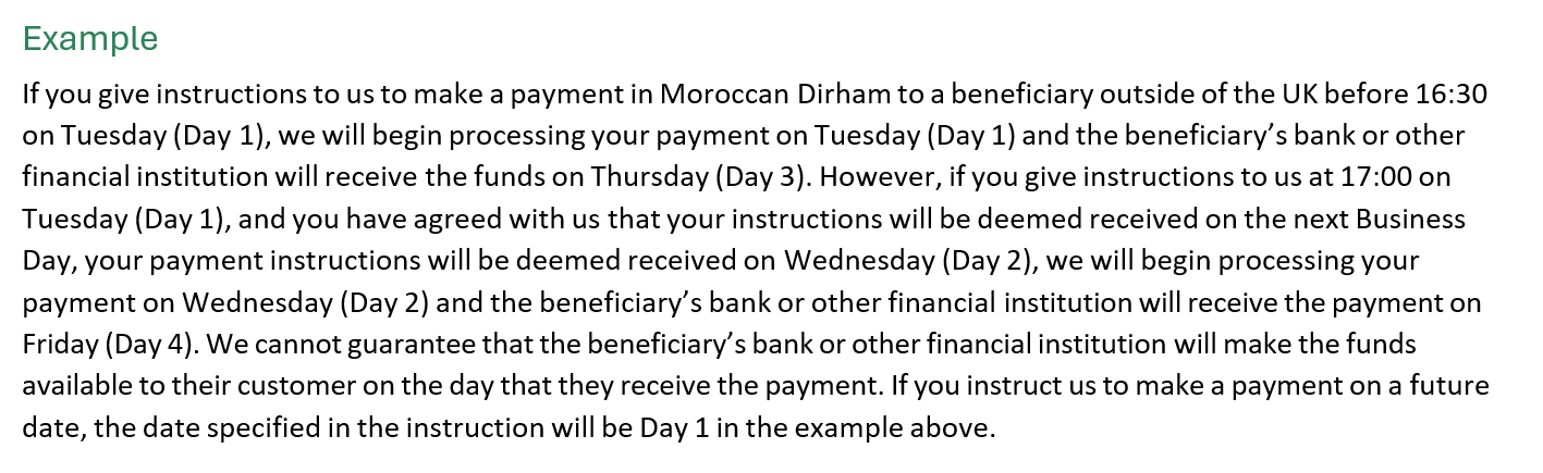 Outbound payment example